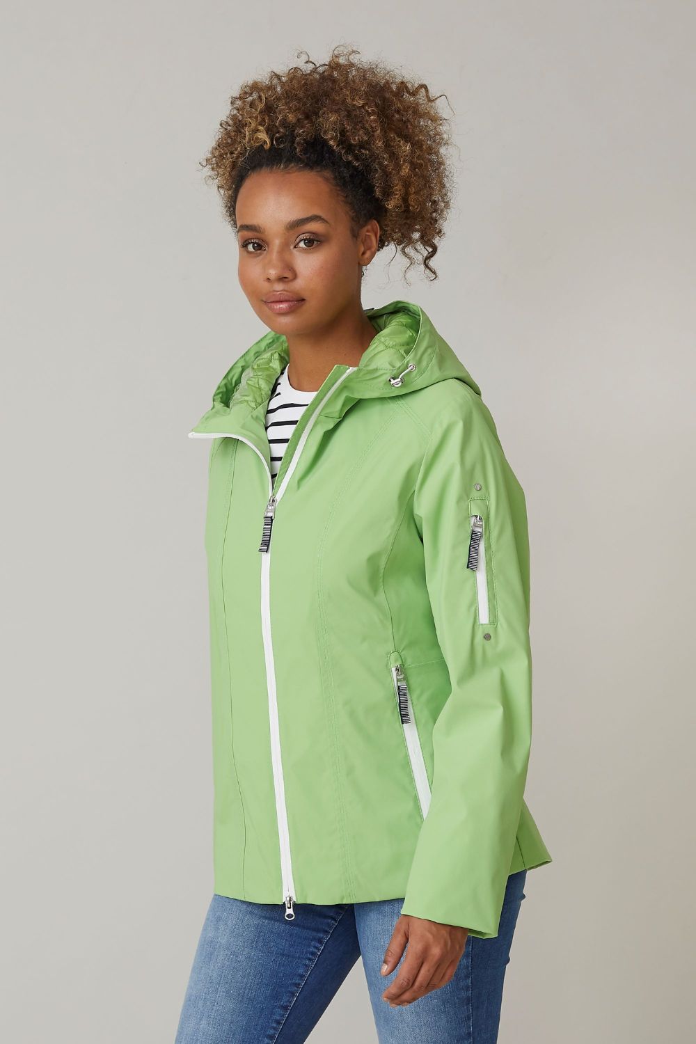 Jonna kiwi green women's lightweight jacket – fresh mid-season jacket with sporty design for active use